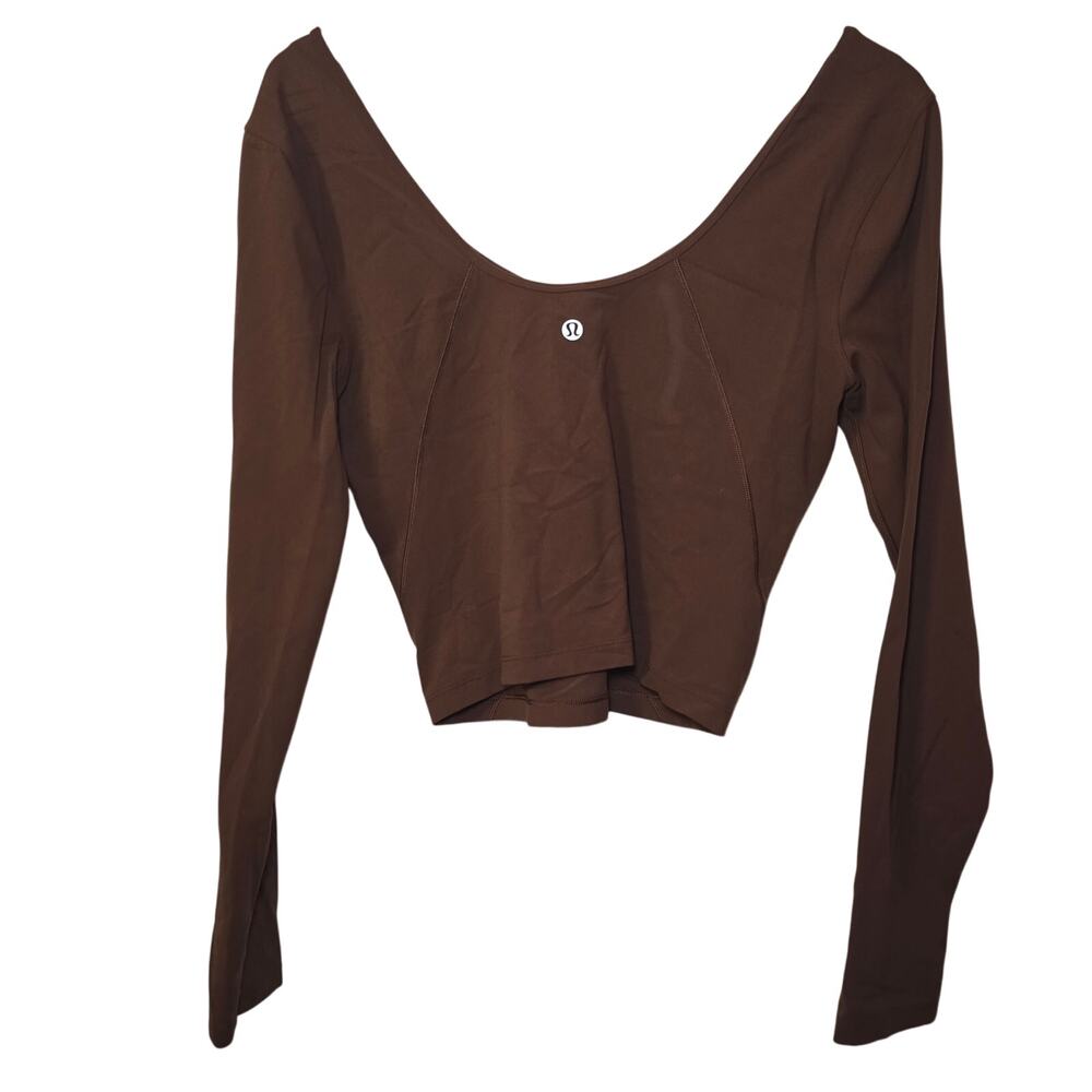 Lululemon Align Long Sleeve Cropped Shirt Java Size 10 - Picture 2 of 3